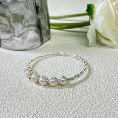 【Jewelry】Freshwater Pearl Wire Wrapping Bangle