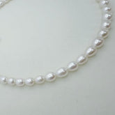 Freshwater Seedless Pearl Tear Drop Full string Necklace (6-7mm)--AFSN005