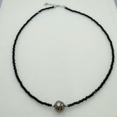 Black Tahitian Baroque Pearl Spinel Design Pearl Set-ASBS001