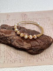 【Jewelry】Freshwater Pearl Wire Wrapping Bangle