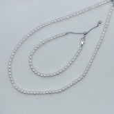 AAA Freshwater AK Pearl Set Full String Necklace and Bracelet (3.5-4mm)- AFAS004