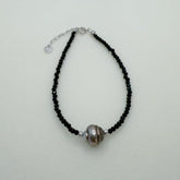 Black Tahitian Baroque Pearl Spinel Design Pearl Set-ASBS001