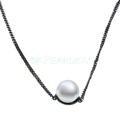 EASTERNPEARLISM S925 Silver Half Round Necklace【Black Knight 】