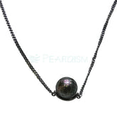 EASTERNPEARLISM S925 Silver Half Round Necklace【Black Knight 】