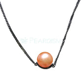 EASTERNPEARLISM S925 Silver Half Round Necklace【Black Knight 】