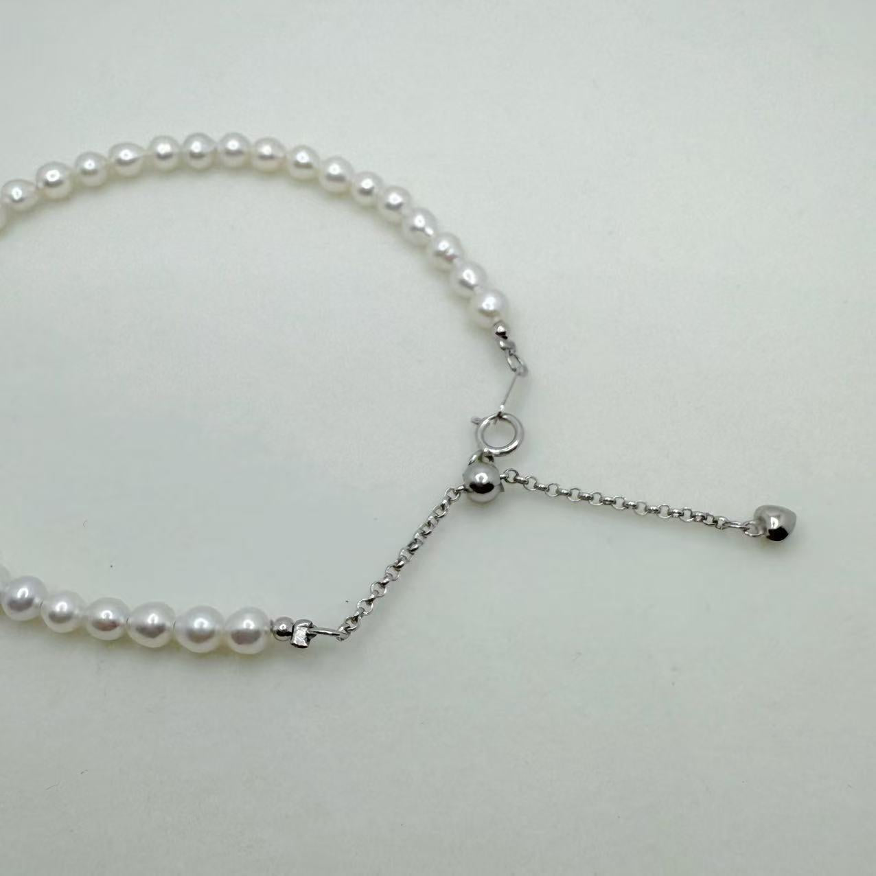 AAA Freshwater AK Pearl Set Full String Necklace and Bracelet (3.5-4mm)- AFAS004