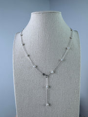Starry Night Design Pearl Necklace Freshwater seedless Pearl 17 Pearls (50cm) White-AFSN004