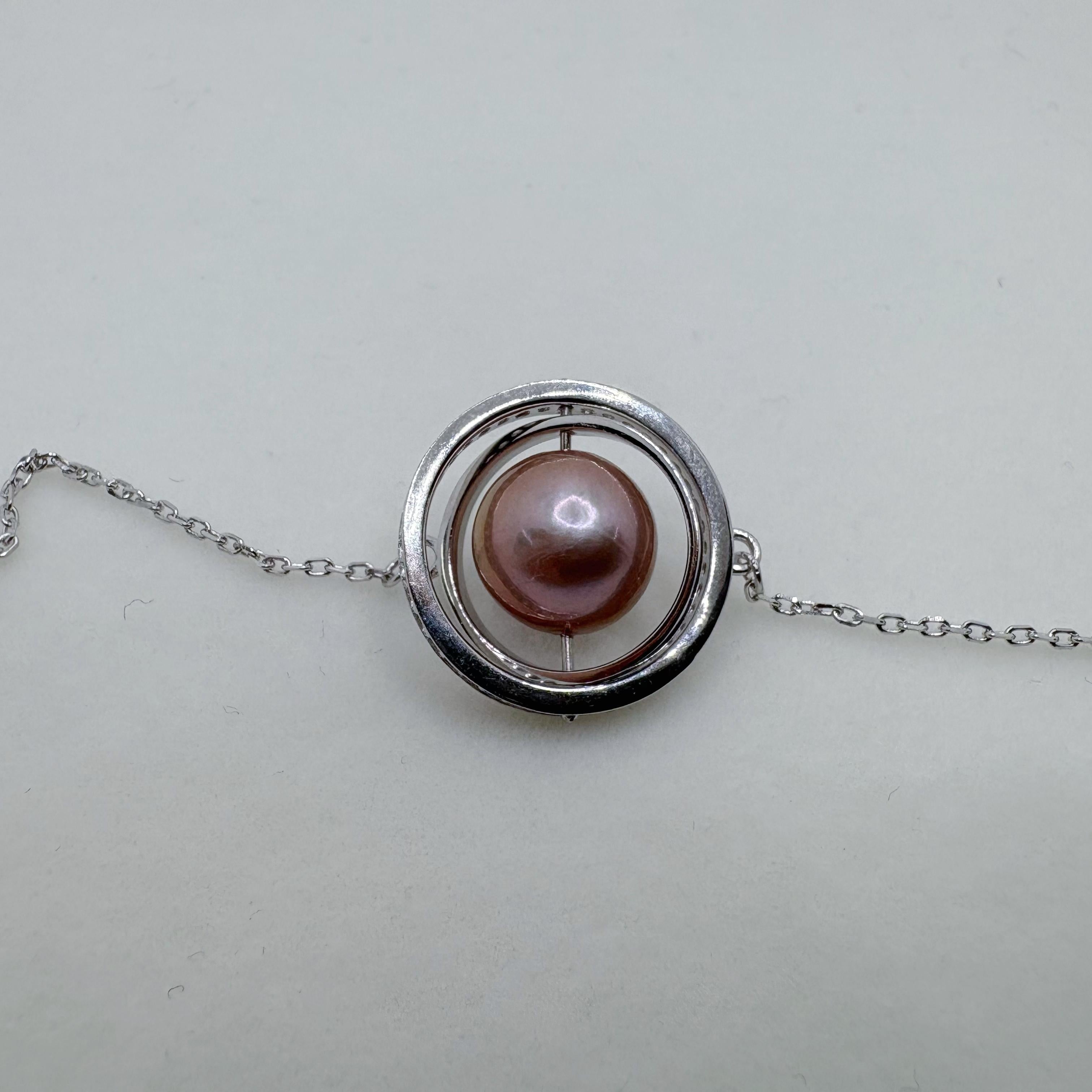 Planet Design Edison Pearl Necklace Freshwater Pearl Necklace Spinnable (9-10mm)-AFEN002