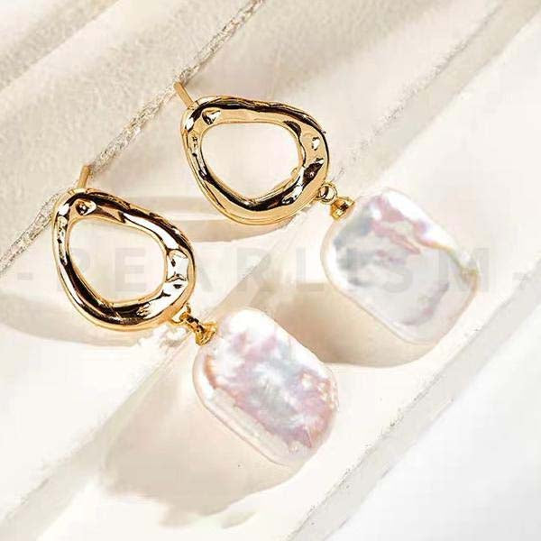 Freshwater Baroque Pearl Vintage Earrings 【Pearlism】