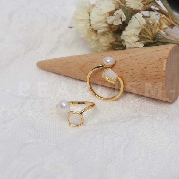 Freshwater Pearl Shell Design Fashion Adjustable Ring 【Pearlism】