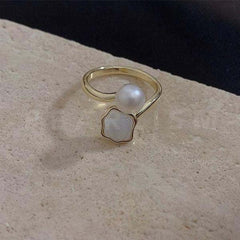 Freshwater Pearl Shell Design Fashion Adjustable Ring 【Pearlism】