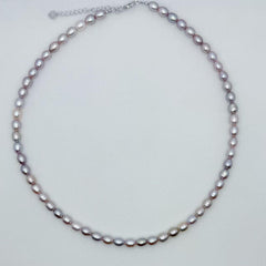 Freshwater Seedless Pearl Set Full String Necklace and Bracelet (5-6mm)AFSS002