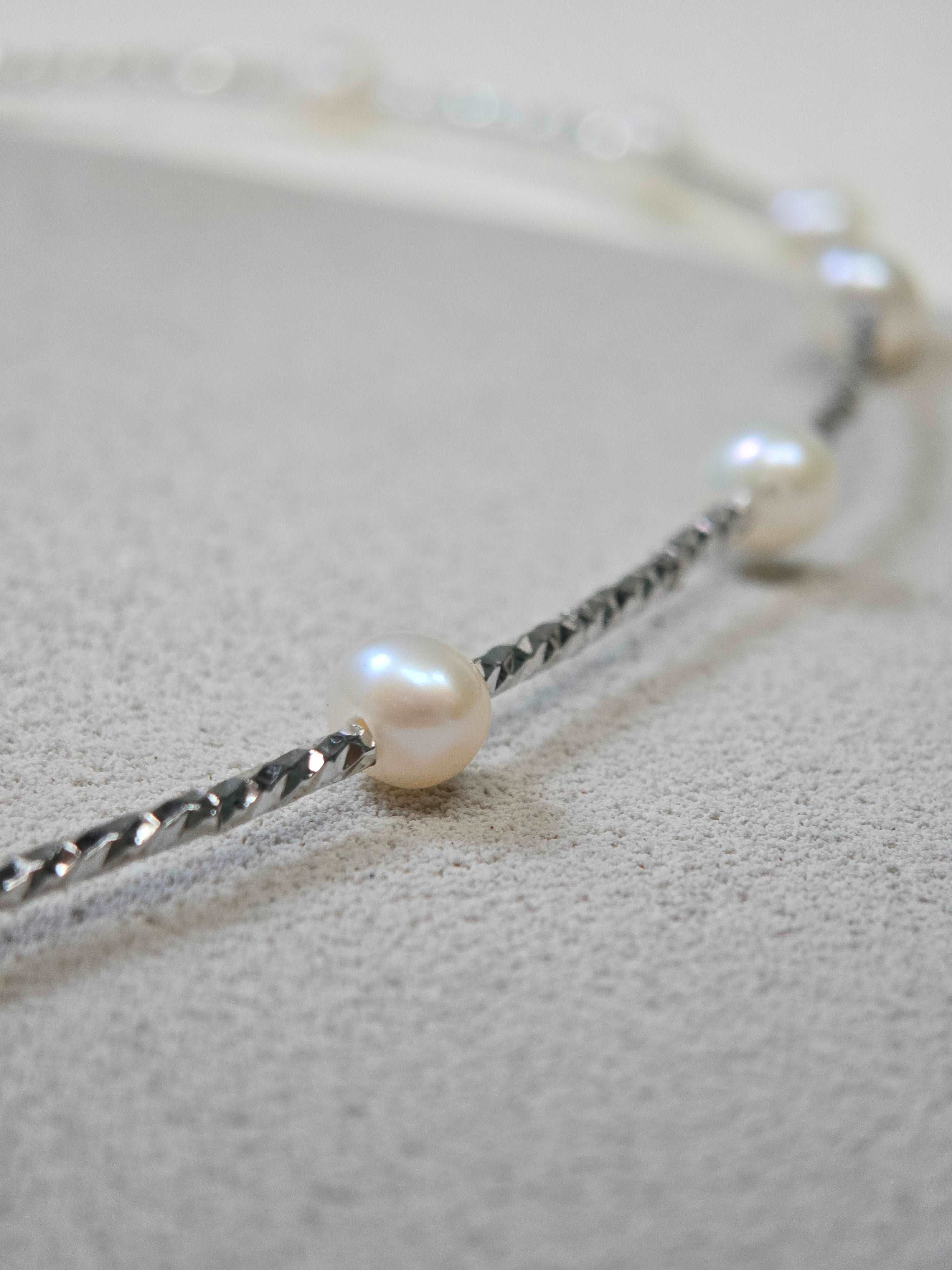 Full Star Nucleated Freshwater Pearl Clavicle Pearl Chain S925 Silver