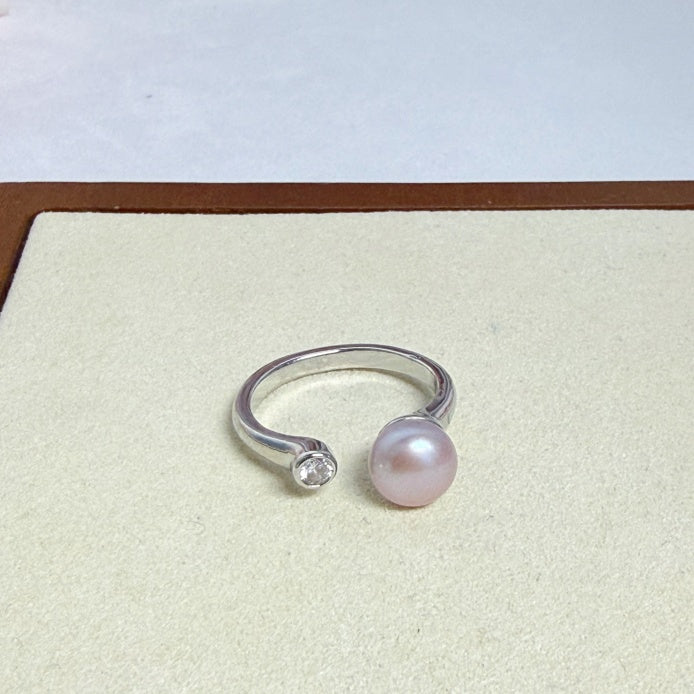 Pearl Ring  with  Freshwater Edison pearl gift  (1 pearls) [Open in live]｜Freshwater Pearl  Ring Adjustable Size