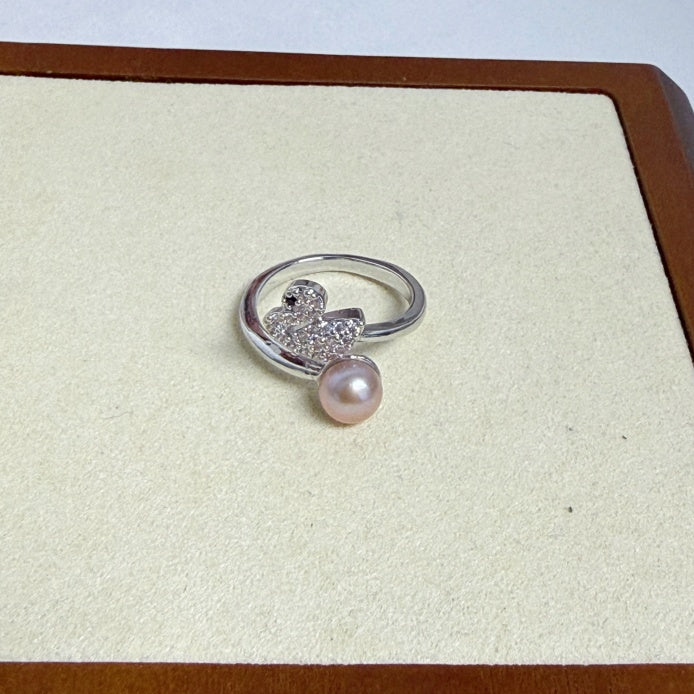 Pearl Ring  with  Freshwater Edison pearl gift  (1 pearls) [Open in live]｜Freshwater Pearl  Ring Adjustable Size