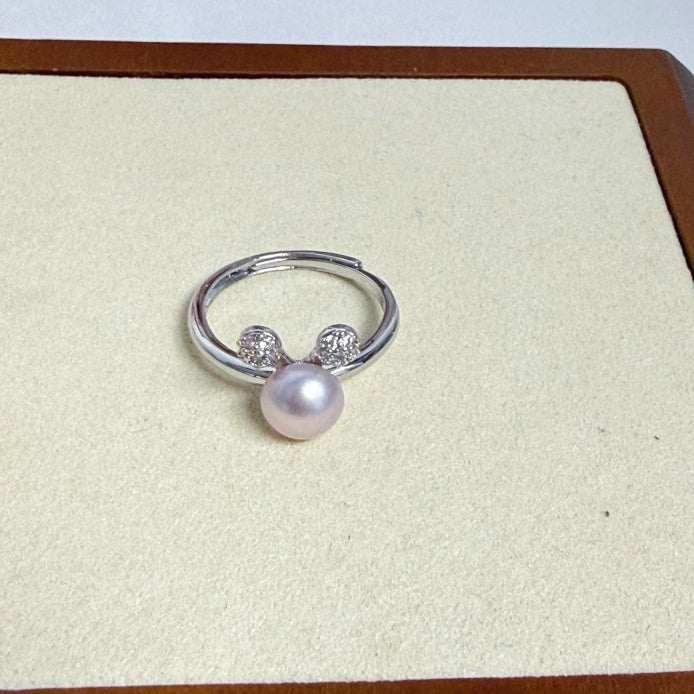 Pearl Ring  with  Freshwater Edison pearl gift  (1 pearls) [Open in live]｜Freshwater Pearl  Ring Adjustable Size