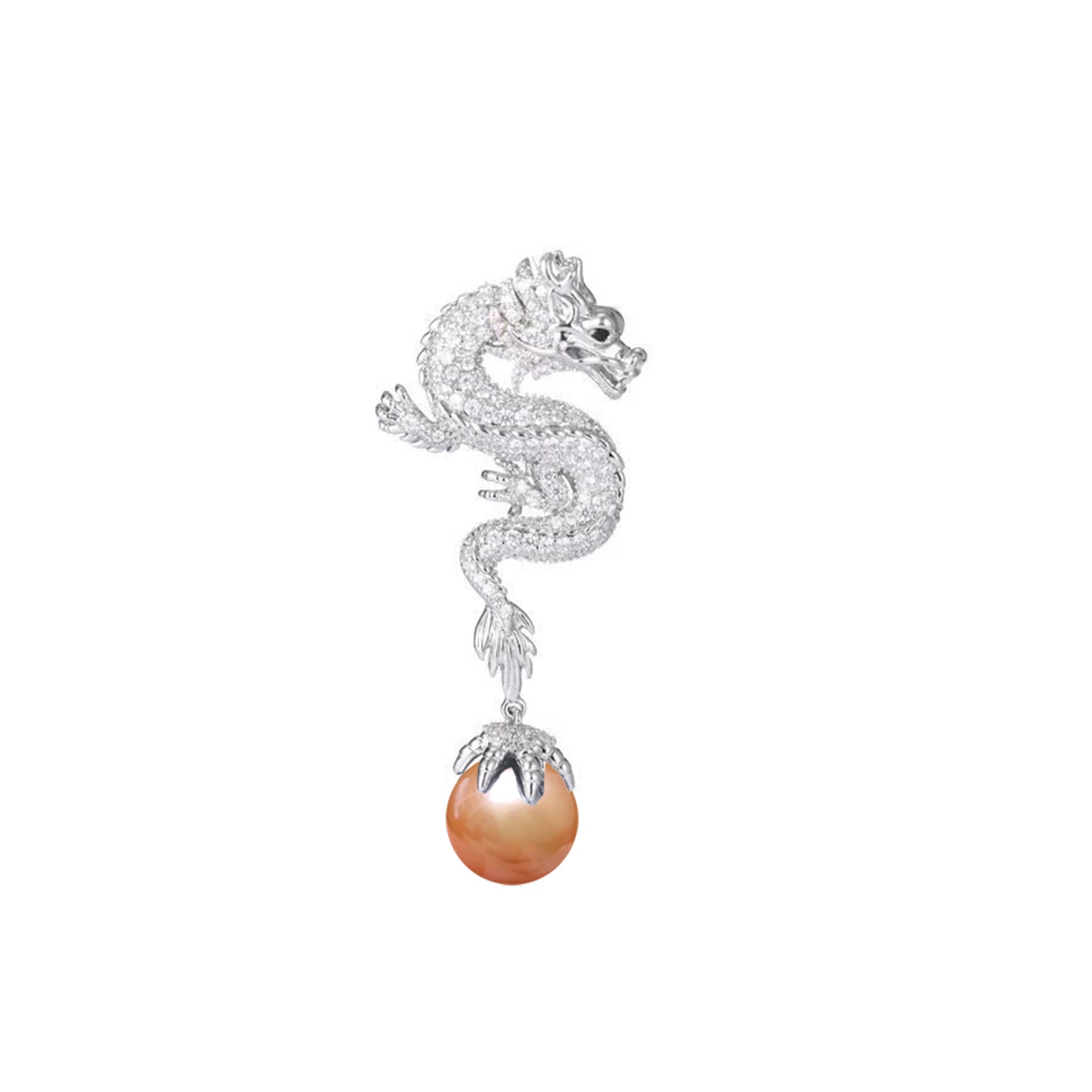 PEARLISM S925 Silver Exquisite and luxurious dragon shaped ring&dragon shaped pendant