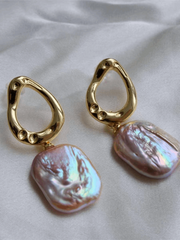 Freshwater Baroque Pearl Vintage Earrings 【Pearlism】