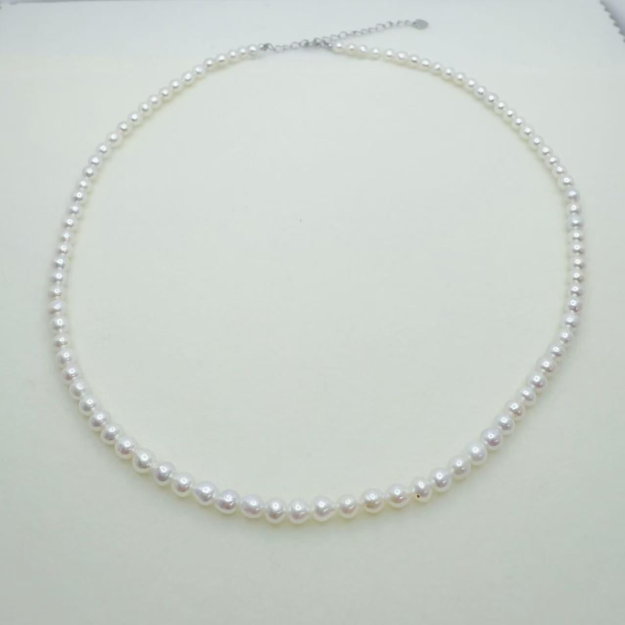 AAA Freshwater AK Pearl Set Full String Necklace and Bracelet (3.5-4mm)- AFAS004