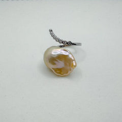 Baroque Pearl Ring Freshwater Baroque Pearl Adjustable--AFBR001