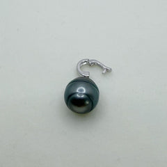 Acorn Design Black Tahitian Baroque Pearl Pendant Universal Clasp (10-12mm) (Free S925 Chain) ASBP001