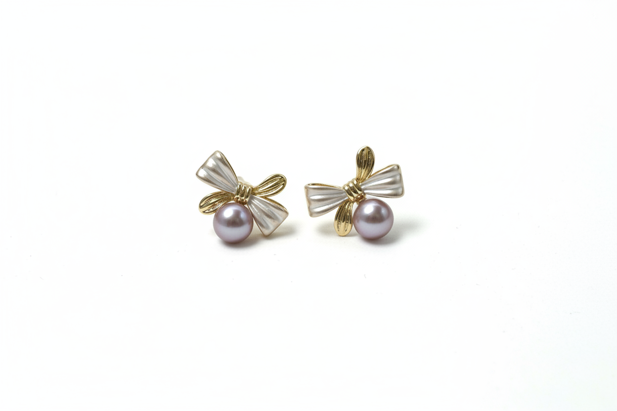 Pearl Earrings  with  Seawater Akoya pearl gift  (1 pearl) [Open in live]｜Freshwater  Pearl  Earrings