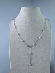 Starry Night Design Pearl Necklace Freshwater seedless Pearl 17 Pearls (50cm) White-AFSN004