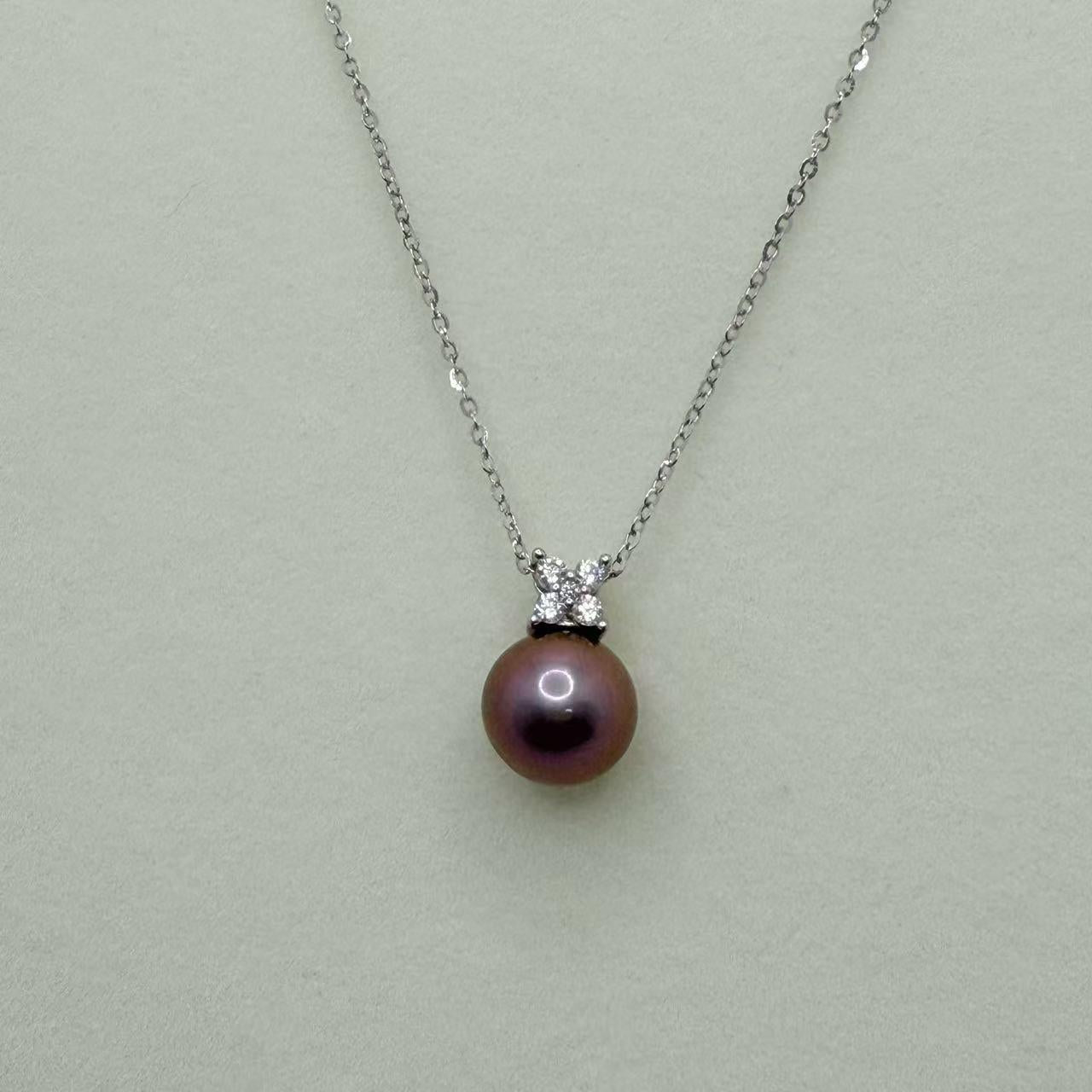 Edison Pearl Pendant Collection Freshwater Edison Pearl White Color/Purple Color（Free S925 Chain） (9-10mm)