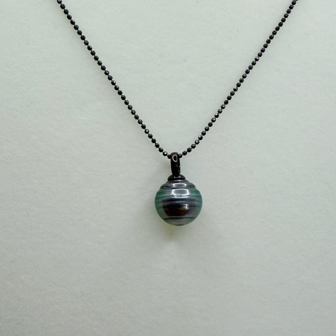 Baroque Black Tahitian Pearl Seawater Pearl Necklace (10-12mm) -ASBN001