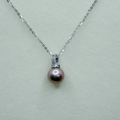 Edison Pearl Pendant Collection Freshwater Edison Pearl White Color/Purple Color（Free S925 Chain） (9-10mm)