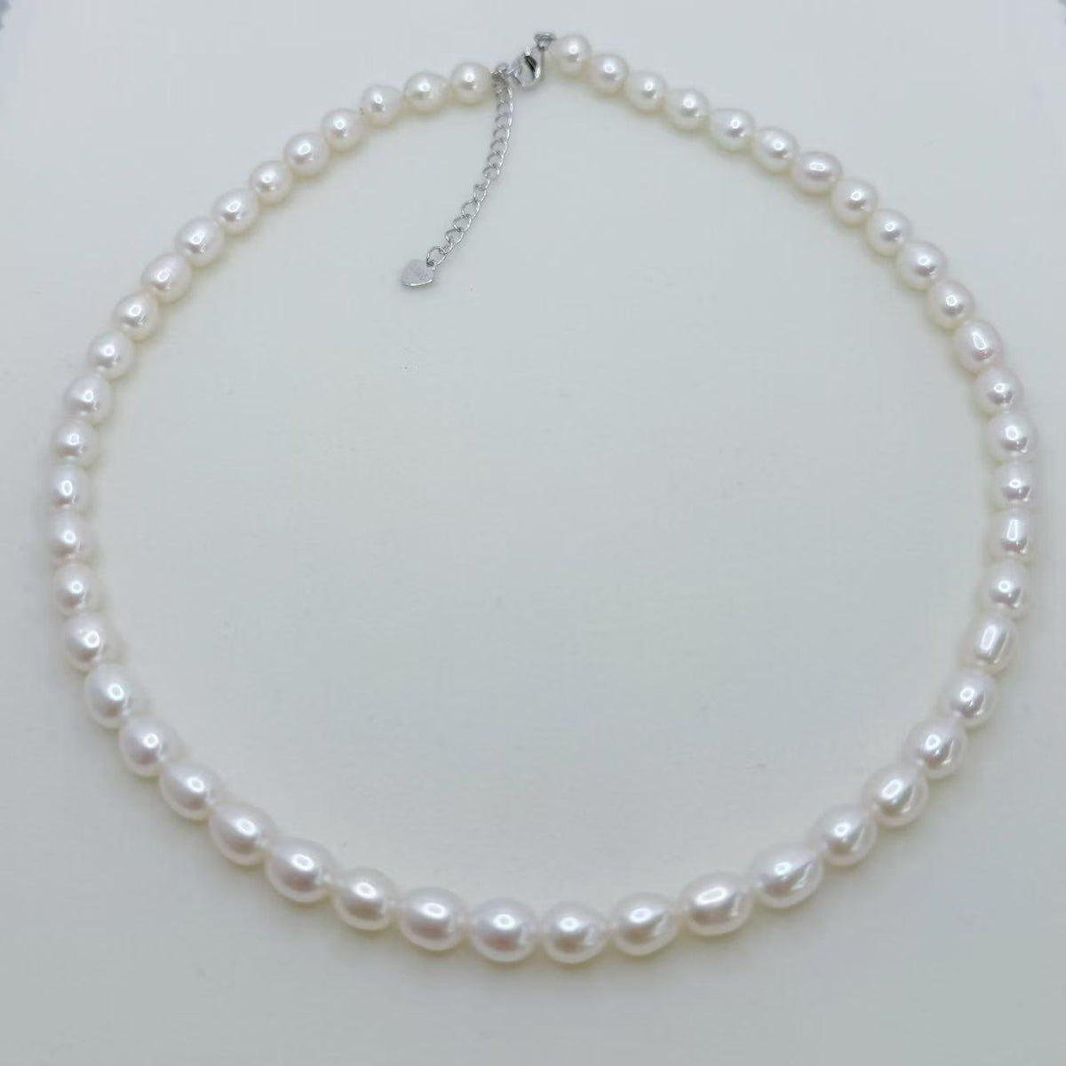 Freshwater Seedless Pearl Tear Drop Full string Necklace (6-7mm)--AFSN005