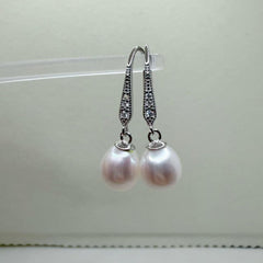 Seedless Pearl Earhook Collection Freshwater Seedless Pearl White Color (9-11mm)