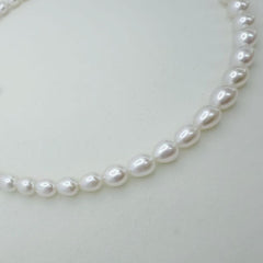 Freshwater Seedless Pearl Tear Drop Full string Necklace (6-7mm)--AFSN005