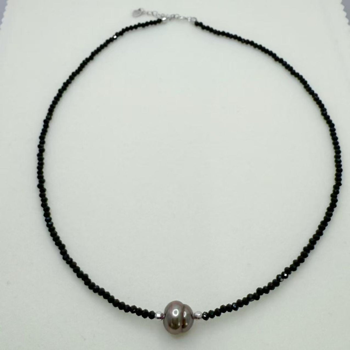 Black Tahitian Baroque Pearl Spinel Design Pearl Set-ASBS001