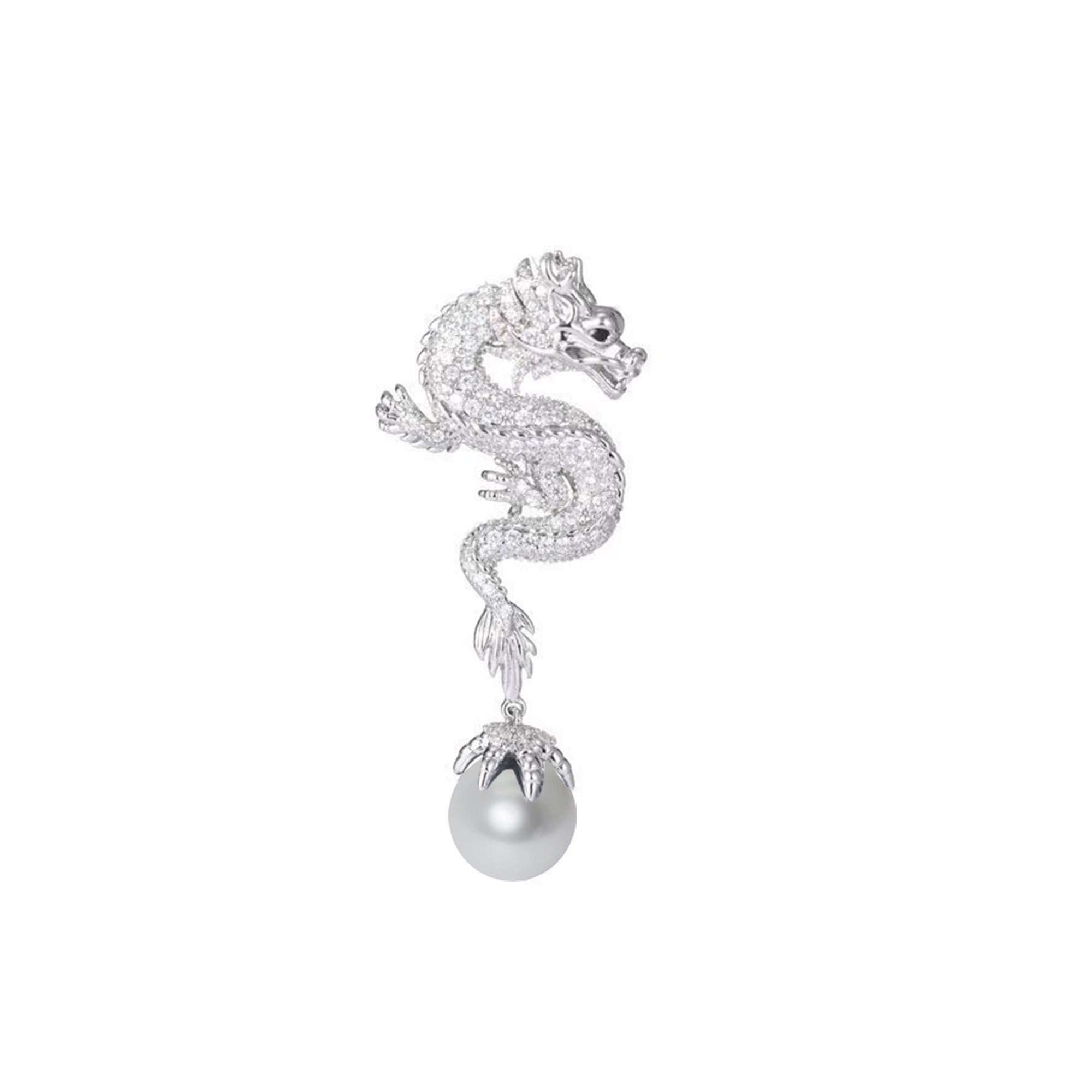 PEARLISM S925 Silver Exquisite and luxurious dragon shaped ring&dragon shaped pendant