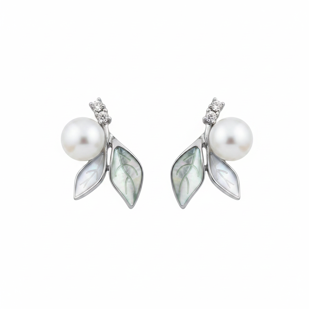 Pearl Earrings  with  Seawater Akoya pearl gift  (1 pearl) [Open in live]｜Freshwater  Pearl  Earrings
