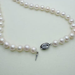 Freshwater Seedless Pearl Princess Necklace  Full String  Pearl Necklace (8.5-9.5mm)-AFSN001