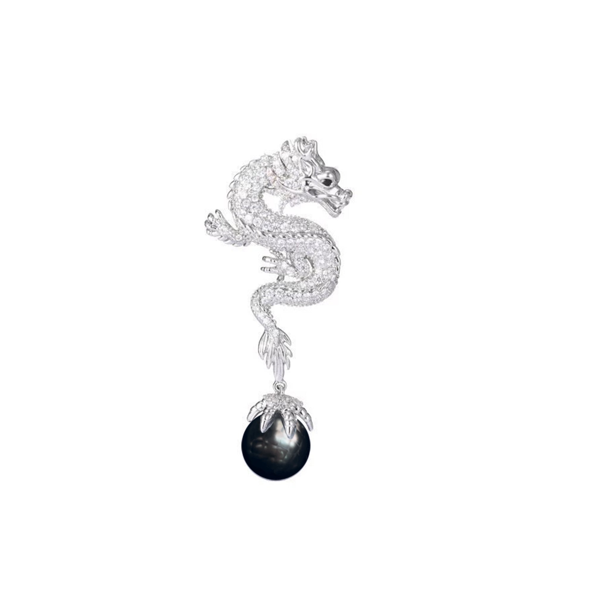 PEARLISM S925 Silver Exquisite and luxurious dragon shaped ring&dragon shaped pendant