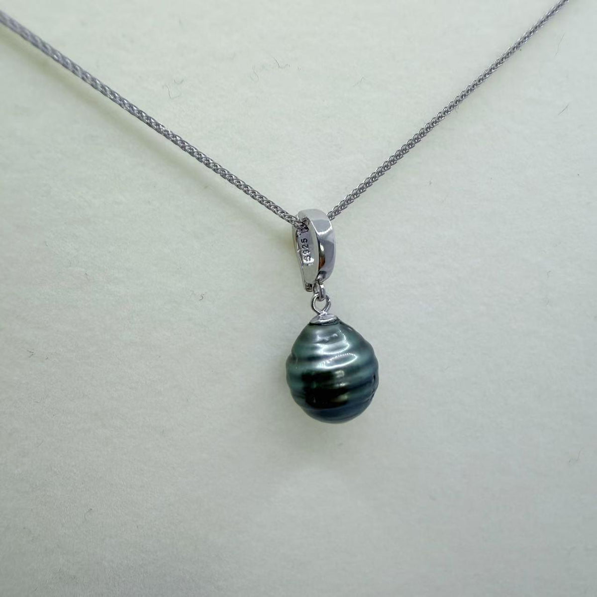 Acorn Design Black Tahitian Baroque Pearl Pendant Universal Clasp (10-12mm) (Free S925 Chain) ASBP001
