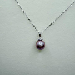 Edison Pearl Pendant Collection Freshwater Edison Pearl White Color/Purple Color（Free S925 Chain） (9-10mm)