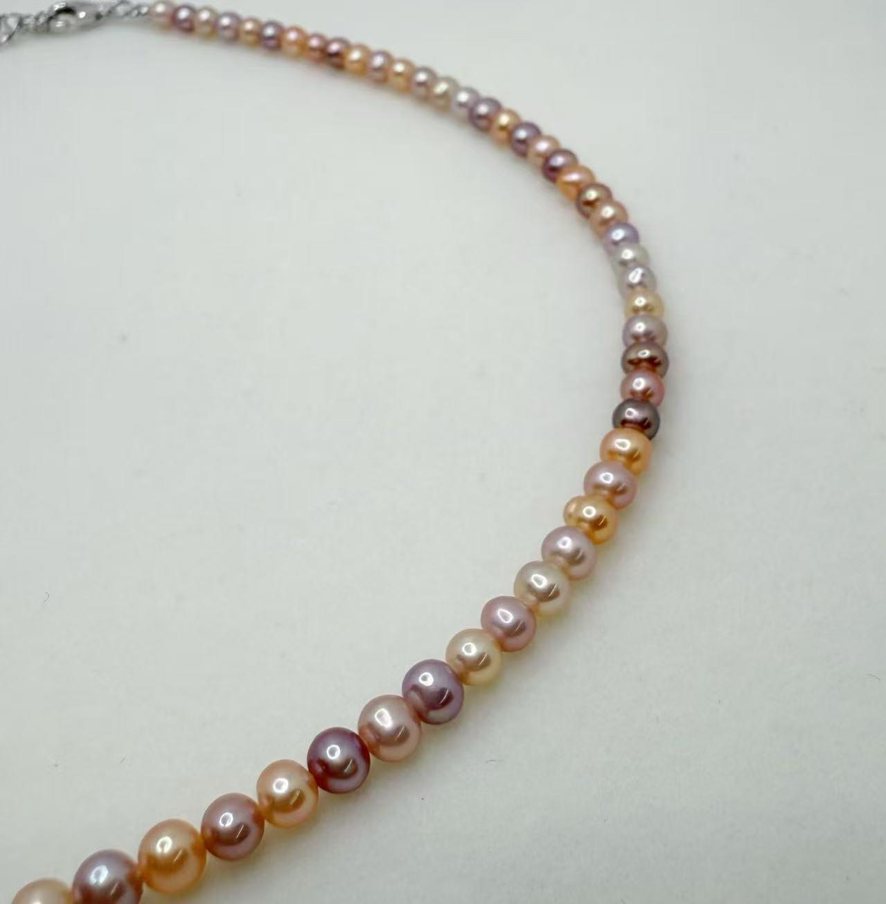 Candy Pearl Jewelry Set Freshwater Ak Pearl Princess Necklace  Bracelet (3-4mm)-AFAS002