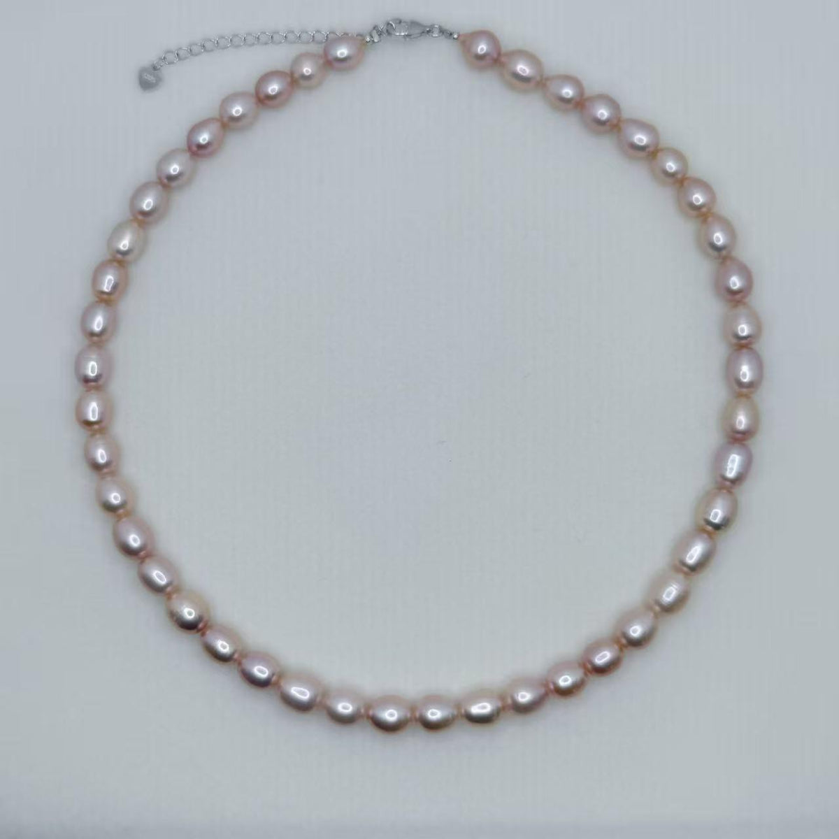Champagne color Seedless Pearl Freshwater Seedless Pearl Necklace (6-8mm)-AFSN006