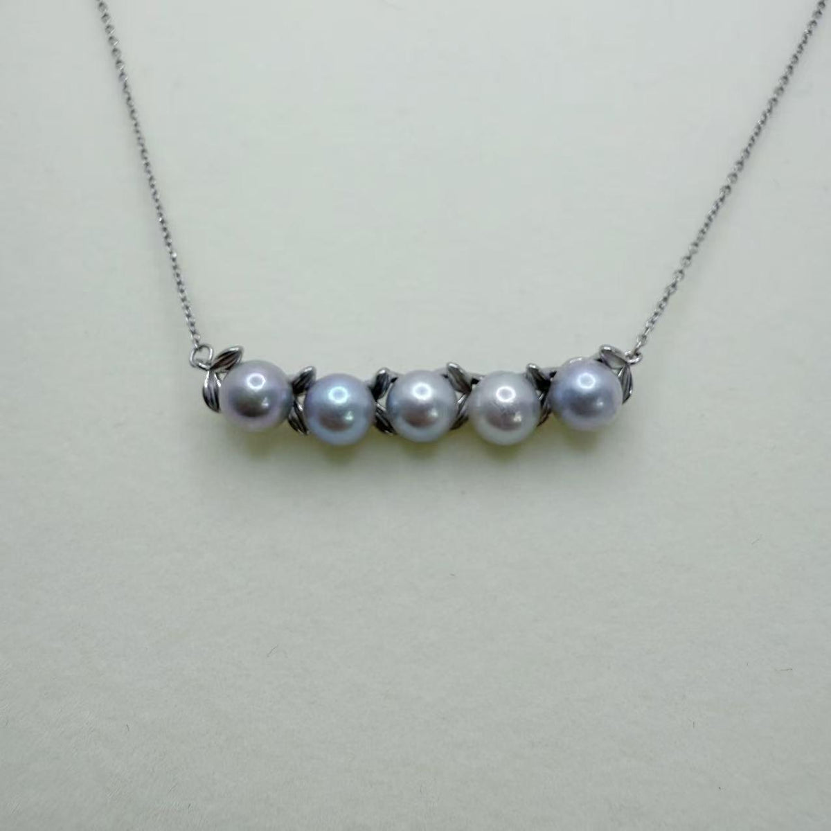 Olive Branch Design Madama Pearl Necklace 5 Seawater Pearl Akoya (6-7mm) (45cm)