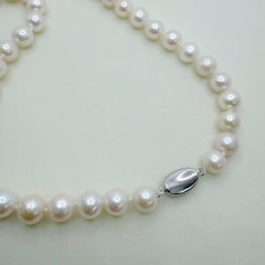 Freshwater Seedless Pearl Princess Necklace  Full String  Pearl Necklace (8.5-9.5mm)-AFSN001