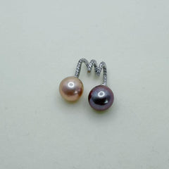 Flipped Design Twisted Double Edison Pearl Pendant Freshwater Pearl (9-10mm) (Free S925 Chain)-AFEP007