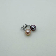 Flipped Design Twisted Double Edison Pearl Pendant Freshwater Pearl (9-10mm) (Free S925 Chain)-AFEP007