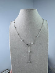 Starry Night Design Pearl Necklace Freshwater seedless Pearl 17 Pearls (50cm) White-AFSN004