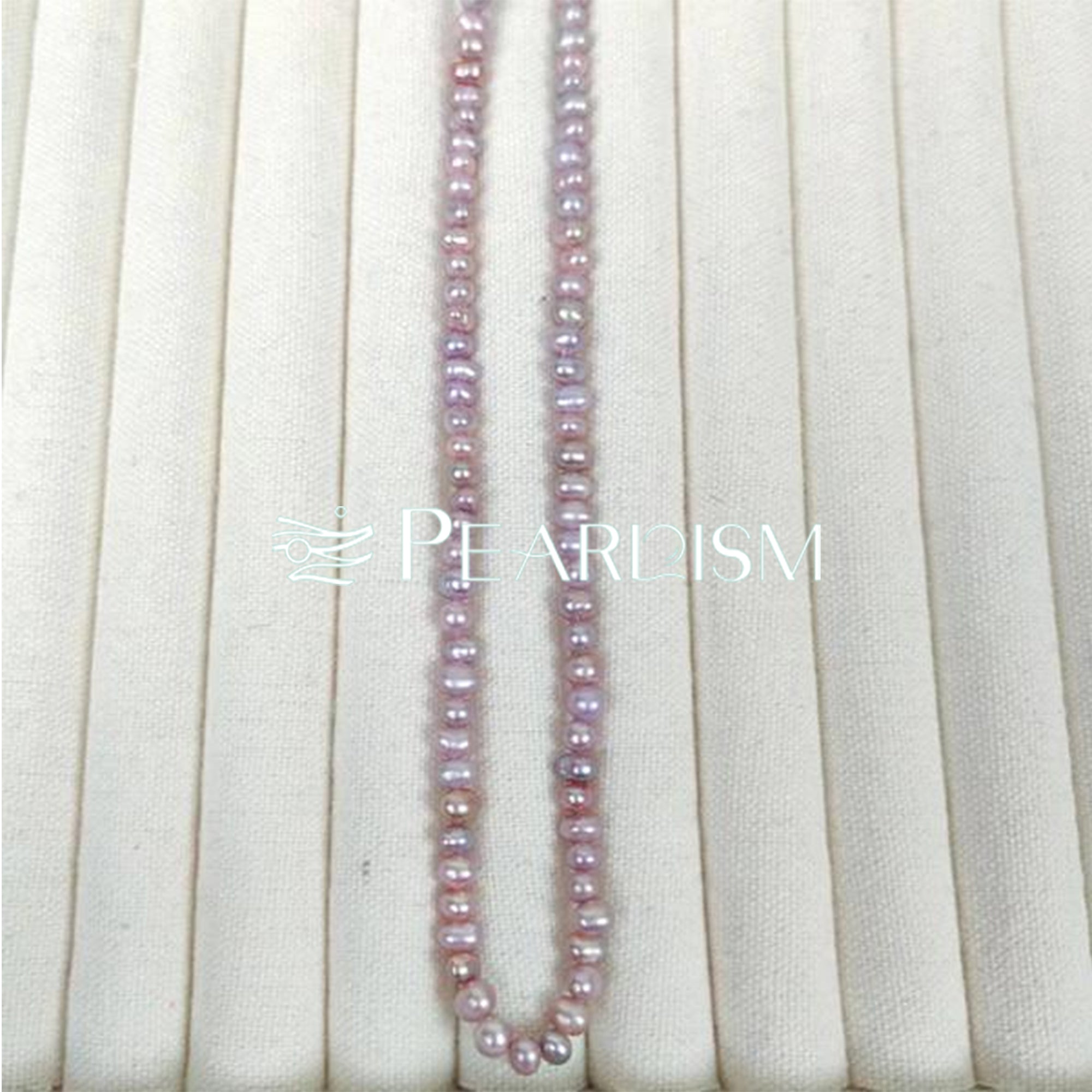 Full String Purple Rice Pearl Necklace 45cm S925