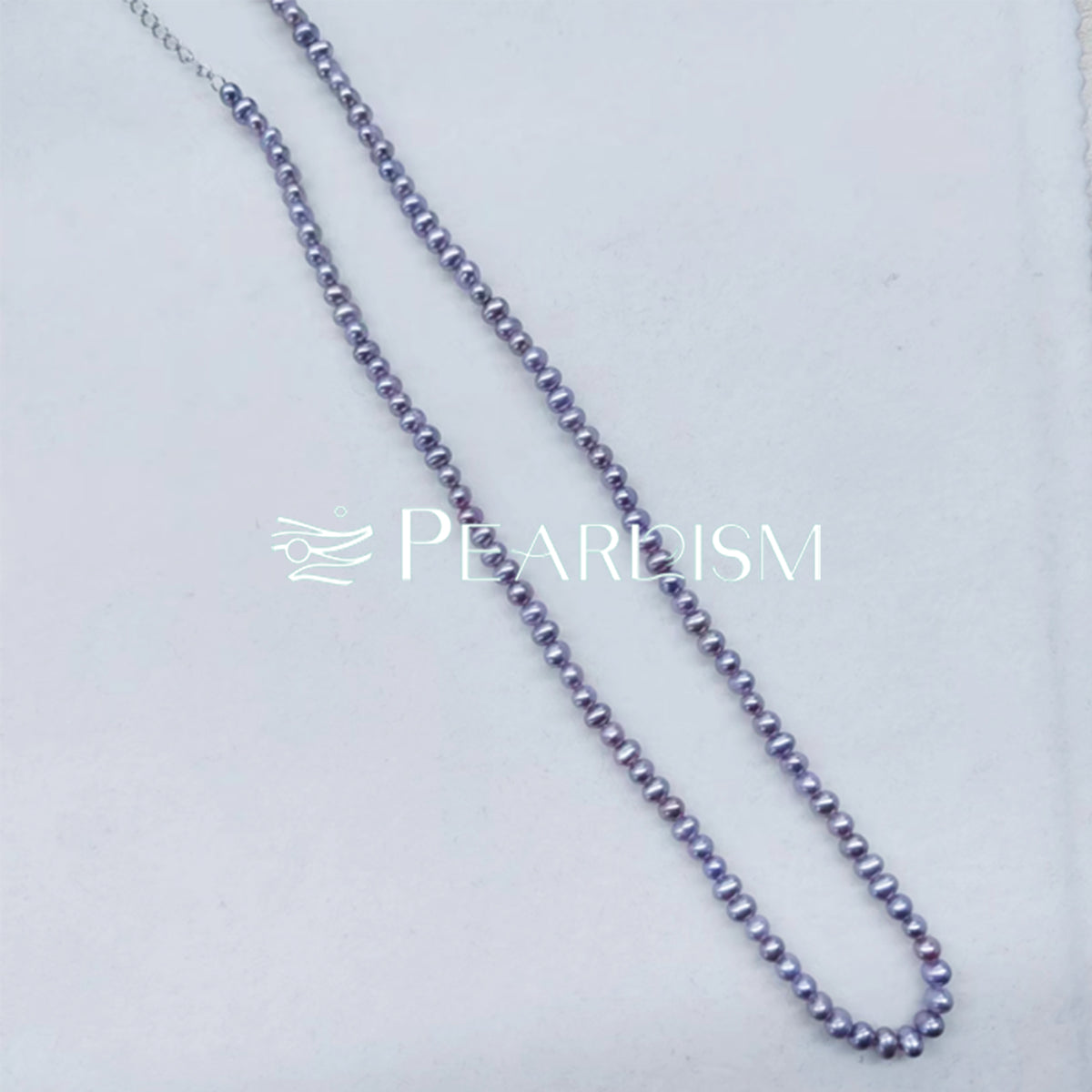 Full String Purple Rice Pearl Necklace 45cm S925