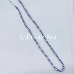 Full String Purple Rice Pearl Necklace 45cm S925